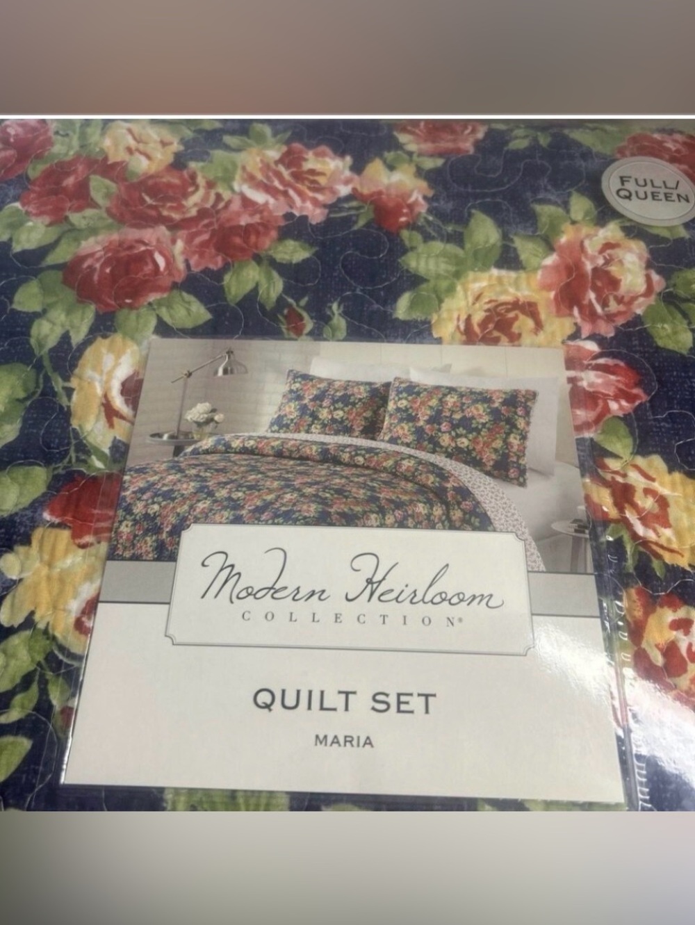 Modern Heirloom Maria Quilt Set Full Queen Floral Cottagecore 3pc NEW Farmhouse